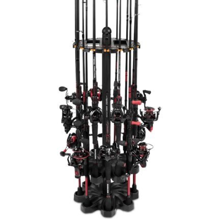 Freestanding No-Drill Fishing Rod Rack – Lure Rod Storage and Display Stand for Home Use