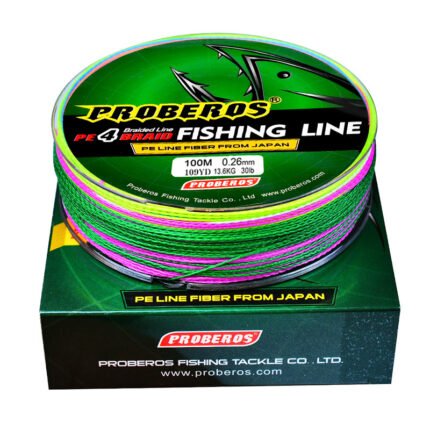 PRO BEROS 4-Strand 100m Braided Fishing Line – Multi-Color PE Line, Strong & Abrasion-Resistant